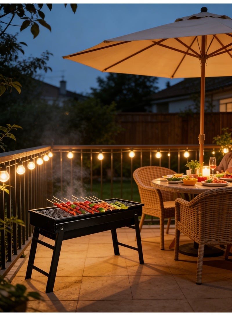 EXCLIFE Barbecue grill outdoor barbecue grill household barbecue grill foldable portable simple camping barbecue grill - Image 4